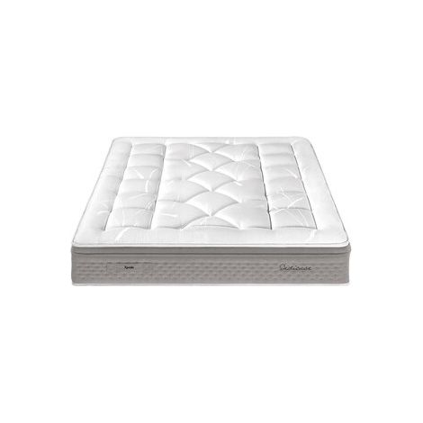 Epeda GALACT GPERL Matelas 2 places 160x190 Ressorts ensachés tonique mousse 4 cm haute fermeté OEKO-TEX blanc, fait en France