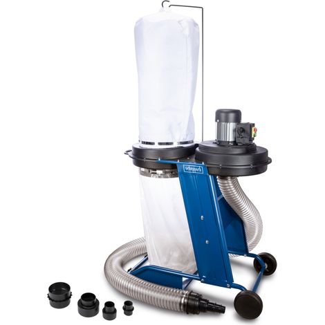 Scheppach Aspirateur HD12 - Puissance 550W - Sac de récupération 75 L - Tubulure d'aspiration Ø100mm - Débit d'air 1150m3/h - Longueur de Tuyau 2300mm - avec kit d'adaptateurs