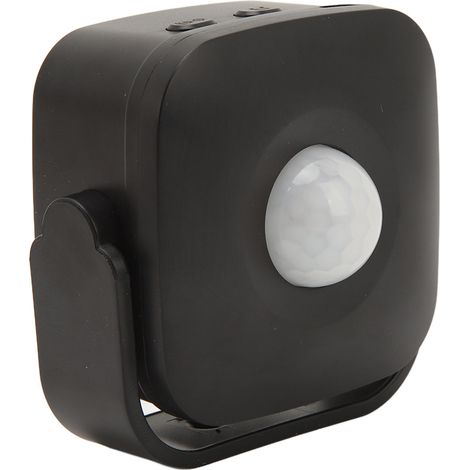 Sonnette de bienvenue pour l'entrée, détecteur de mouvement infrarouge, alarme et lecteur audio pour magasin, noire (1/5)