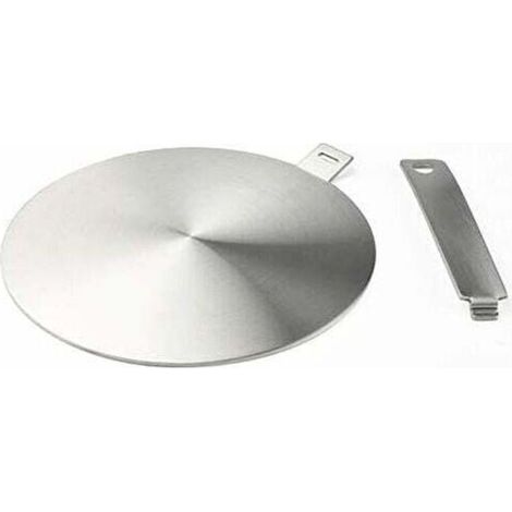 Adaptateur à induction, disque convertisseur pour plaque de cuisson à induction, plaque de diffusion de chaleur avec poignée et base séparables 20 cm (1/4)