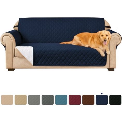 Housse de canapé extensible matelassée réversible en une pièce avec sangles élastiques antidérapantes et lavable pour animaux de compagnie (1/5)