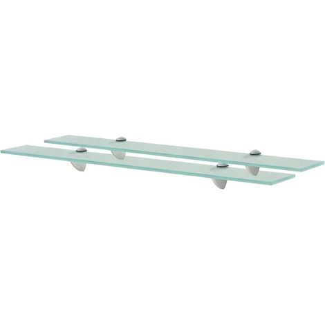 Lot de 2 Étagères murales Étagère de Rangement - Meuble de rangement Verre 70x20 cm 8 mm BV501943 - BonneVie (1/4)