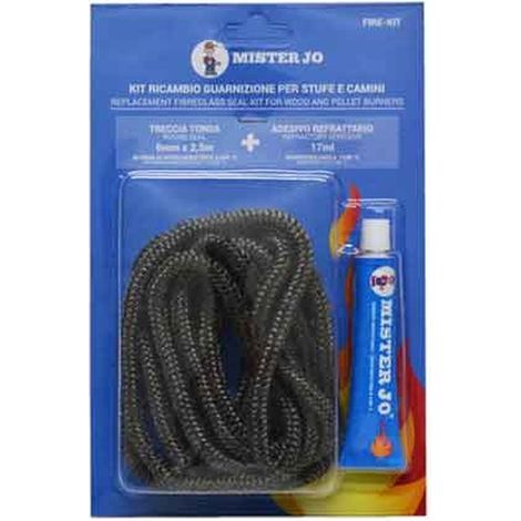 KIT RICAMBIO TRECCIA + SILICONE ALTA TEMPERATURA 60 ml - Ø 8x2,5 mt