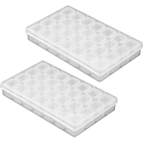 boîtes détachables pour faux ongles, 28 compartiments, organisateurs de capsules-17x10.8cm-Transparency (1/3)