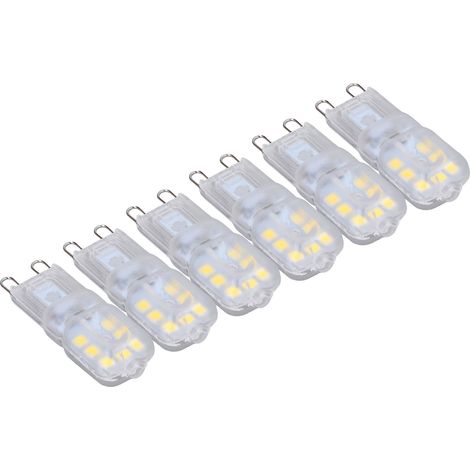 Lot de 6 ampoules G9 3W/14LED/2835 dimmables, blanc froid 110V, pour plafonniers, suspensions, appliques et lampes de table (abat-jour transparent). (1/5)