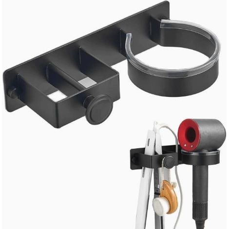 Soporte de pared para secador de pelo,soporte para secador de pelo sin taladrar,organizador de secador de pelo que ahorra espacio (1/3)