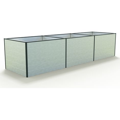 GFP Hochbeet Kräuter-Gemüse-Beet KINGSIZE DANIELA Aluminium - 351 x 99 x 77 cm - Alu natur - formstabil und witterungsbeständig mit Aluminium-Hohlkammerprofilen