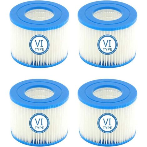 Filtre Spa VI Cartouches filtrantes de Rechange pour Piscine for Bestway Flowclear pour Filtre de Piscine for Bestway VI, for Miami, for Vegas, for Monaco Taille 6-58323 (4 Pcs) (1/5)