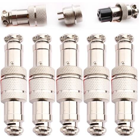 FENOPLASTICA5 Paires GX12 Aviation Connecteur,3 BrochesAviation Connecteur Prise,12mm Mâle Femelle connecteur aéronautique Circulaire,Panneau Métal Aviation Câble Connecteur(Docking Type) (1/5)