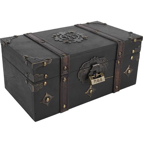 Retro-Aufbewahrungsbox aus Holz, Vintage-Schatzkiste, multifunktionale Dekobox für Schmuck und Zertifikate (1/5)