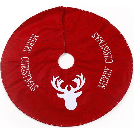Christmas Tree Skirt. 35 Inch Crimson Elk Skirt Cover. Non-woven Christmas Tree Mat. Suitable for Christmas Party Winter Holiday New Year Decoration (1/4)