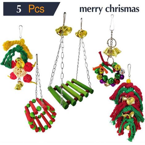 Anillo Balancín Para Aves - Juguete Masticable De Madera - Ideal Para Periquitos, Cotorras Y Aves Pequeñas A Medianas - Set De 6 Piezas (1/5)