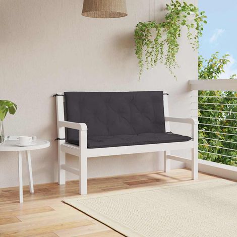 vidaXL Coussin de banc de jardin noir 120x(50+50)x7 cm tissu oxford (1/5)