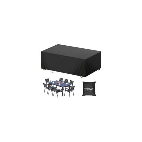 Schutzhülle für Gartenmöbel, 180 x 120 x 74 cm, 420D Oxford-Gewebe, wasserdicht, winddicht, regendicht, UV-beständig und reißfest. – Crezuo