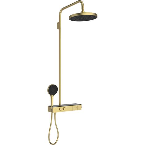 Ideal Standard Sistema doccia con miscelatore termostatico Solos Brushed Gold, A7882A2 (1/2)
