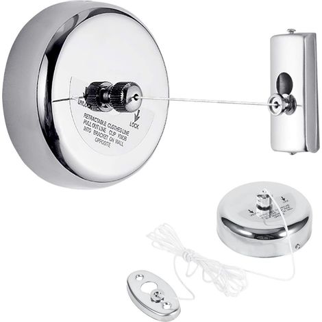 Corde à Linge rétractable, Ligne de Lavage Invisible, Corde à Linge rétractable en Acier Inoxydable Séchoir à Linge intérieur extérieur Corde à Linge, pour Hôtel, Salle de Bains, Balcon (1/5)