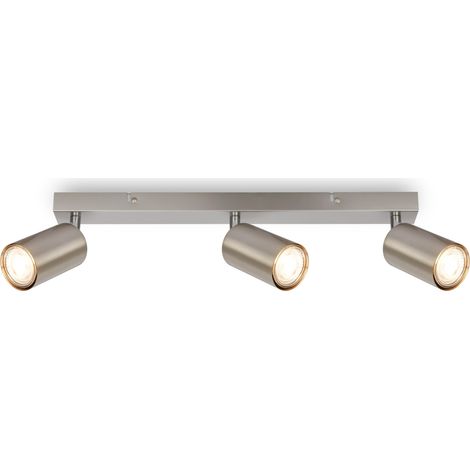 Plafonnier orientable, douille GU10, max. 9 W, plafonnier, lampe, lampe de salon, lampe de chambre à coucher, lampe de cuisine, spot de plafond, éclairage de plafond, 44 cm, nickel mat (1/5)