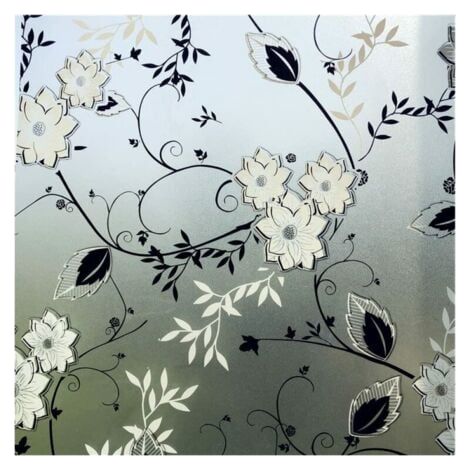 Film de confidentialité pour fenêtre, film statique pour verre à motif floral, 30 x 100 cm (1/5)