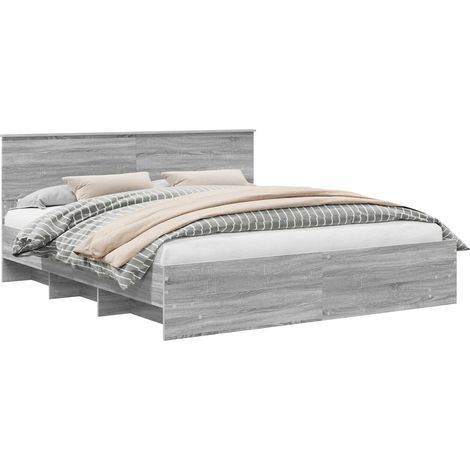 Maison Exclusive - Bettrahmen Graues Sonoma 180 x 200 cm Holzwerk