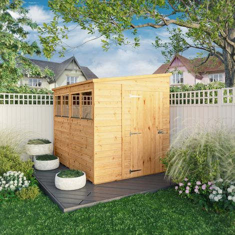 Waltons 8 x 6 Premium Wooden Shed Shiplap Pent Tongue and Groove with Windows 8ft x 6ft (1/5)