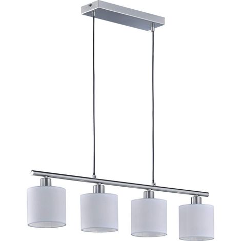 Reality Leuchten Tommy - Lampadario in metallo e nichel opaco/bianco (1/3)