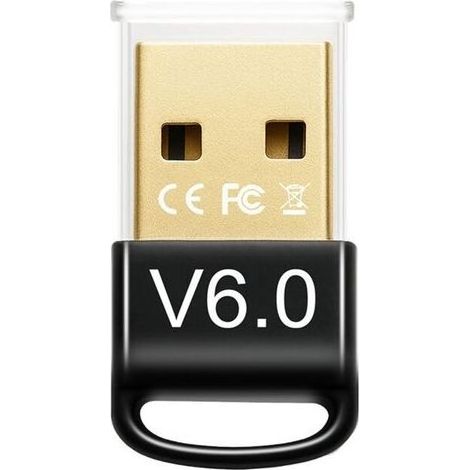 Adaptateur USB Bluetooth 6.0, récepteur audio BLE, émetteur Bluetooth, compatible avec les haut-parleurs, claviers, souris, casques et imprimantes Bluetooth. (1/5)