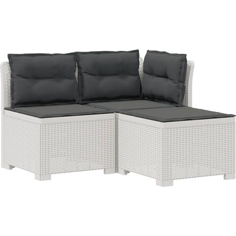 Maison Exclusive - 3-Sitzer Garten Sofa mit Kissen Rattan-Look PP (1/5)