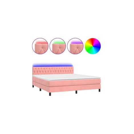 Sommier à lattes de lit avec matelas et LED Rose 160x200 (1/5)