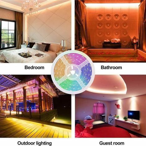 RGB-LED-Lichterkette mit 20 Metern Länge (10 Meter/Rolle, insgesamt 2 Rollen), IP65 wasserdicht, 12 V, EU-Standard (1/4)