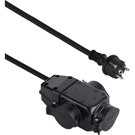 Rallonge Professionnel Triplite Multiprise 3 prises, avec capuchon, Câble 1M H07RN-F 3G1.5mm