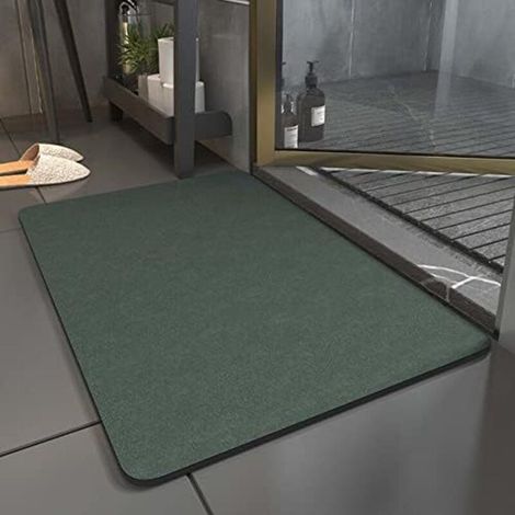 Tappetino da bagno in terra di diatomee ad asciugatura rapida, tappetino da cucina, bagno (40 60 cm), verde scuro (1/4)