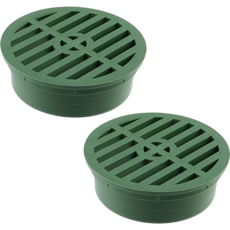 Grilles de drainage rondes en plastique pour tuyaux de 4 pouces (lot de 2) - conviennent aux jardins et aux pelouses (1/4)