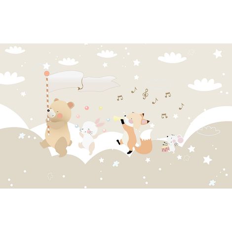 Papier peint panoramique Enfants - Animaux - 195 cm x 122 cm (1/2)
