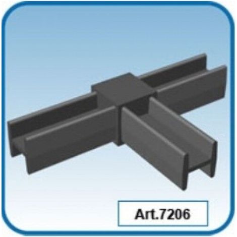 Profilo alluminio per scaffali e strutture modulari componibili dimensione disponibile: raccordo a t 7206