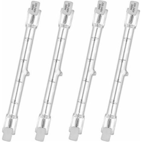 LaBlanc - 4 pièces Tube halogène HaloLine, base R7S, lampe tube halogène T3, 230V, 300 watts, 118 mm, blanc chaud ,2800K (1/4)