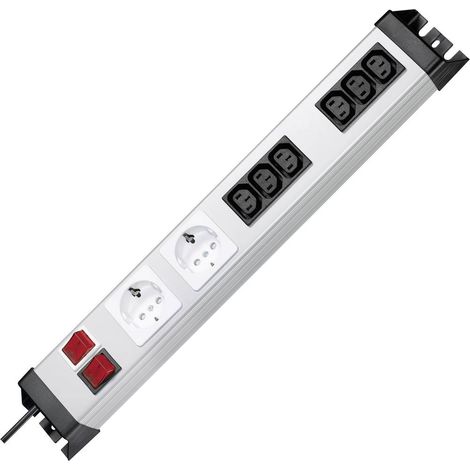 Bloc multiprise avec interrupteur Kopp 227520013 x8 argent, noir contact de protection 1 pc(s)