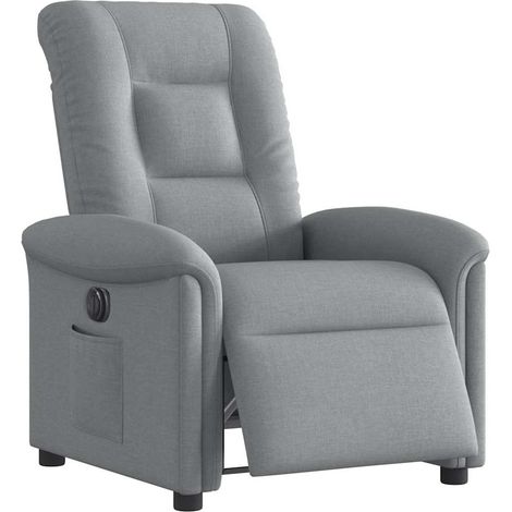 Relaxsessel Elektrisch Hellgrau Stoff vidaXL349011 (1/5)