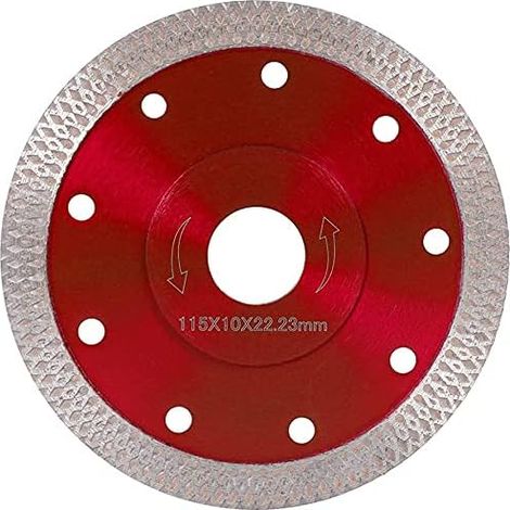 EASYCOMFORT Disque de scie diamant 115 mm , disque turbo circulaire super fin pour meuleuse d'angle, coupe de porcelaine, carrelage, granit, marbre, céramique, béton renforcé, bleu, 115 mm (1/5)
