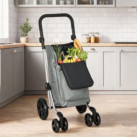 Chariot de courses pliable avec sac isotherme 46 L et cadre grau (1/5)