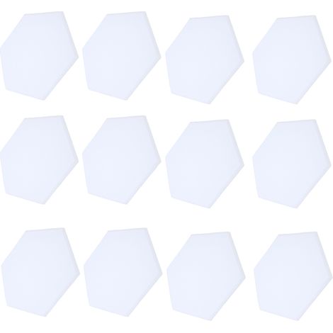 Kit de 12 panneaux hexagonaux d'absorption acoustique en mousse insonorisante pour la maison (blanc). (1/5)