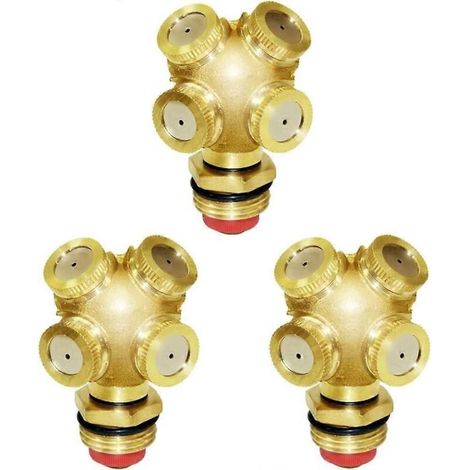 3pcs Misting Nozzle 1/2inch NPT Male 4-Holes Garden Sprinklers Irrigation Connector Water Sprinkler