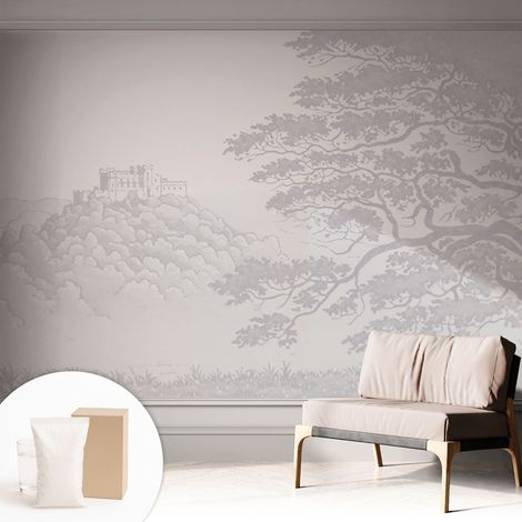 Papier peint intissé mural avec imprimé motifs décoratifs - style contemporain - Colle incluse gratuite Paysage de château 312x219 cm (1/5)