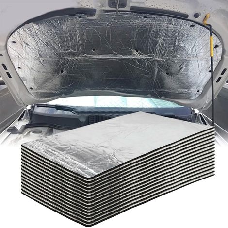 Isolation phonique pour voiture - Feuilles de mousse adhésive en aluminium - Coussinets d'isolation phonique 15,7" x 9,8", 15 pièces
