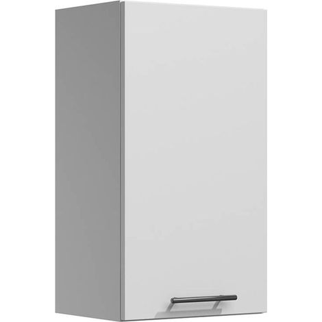 Tendencio – Meuble haut de cuisine 40 cm 1 porte blanc mate – Panneaux de particules stratifiés 16mm – Montage rapide et facile – Fabrication européenne
