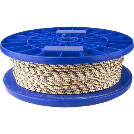Treccia per veneziana in polipropilene Ø 3 mm. nero-rosso-giallo 250 mt. (1/2)