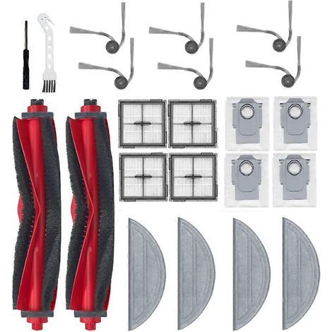Filtre pour aspirateur brosse pour aspirateur Filtre de brosse pour aspirateur filtre de 22Pcs Main Side Brosse Filtre Serpillière Sac à poussière pour Roborock Q10 VF / Q10 VF+ Aspirateur Accessoires (1/5)