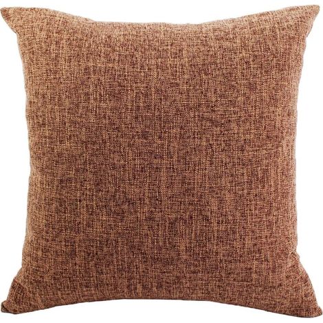 ZOLGINAH Housses de Coussin Coton Lin en Couleur Unie Throw Pillow Case Chambre Salon Sofa Décoration de Maison Carré Taie d'oreiller Invisible Fermeture à glissière Marron 65X65CM (1/5)