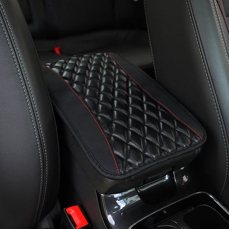 Tapis De Bras De Console Centrale - Revêtement En Cuir Pour Accoudoir Voiture Universel - Convient Voitures Camions SUV - 32 X 19 Cm - 1 Pièce (1/5)