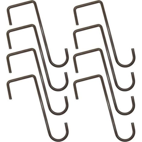 Closure Hooks - 8 Pieces - Wrought Iron - Hanging - Brown