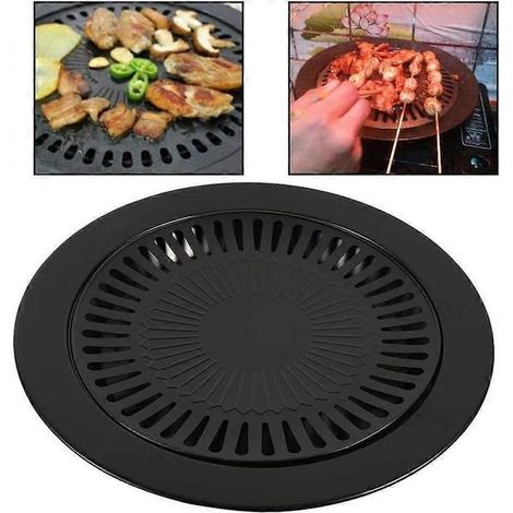 Poêle à griller pour barbecue - Oi-FRIS style coréen antiadhésif sans fumée, panier de cuisson, plaque de cuisson pour légumes et brochettes (1/5)